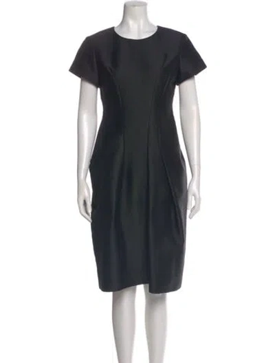 Pre-owned Jil Sander Crew Neck Midi Length Dress In Black