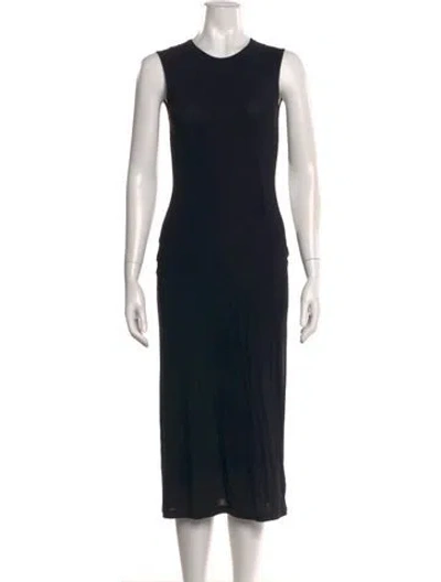 Pre-owned Jil Sander Crew Neck Midi Length Dress In Black