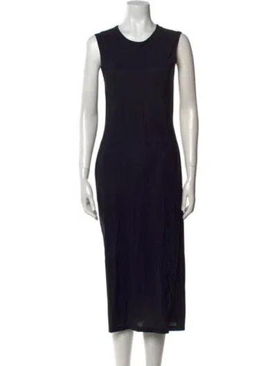 Pre-owned Jil Sander Crew Neck Midi Length Dress In Black