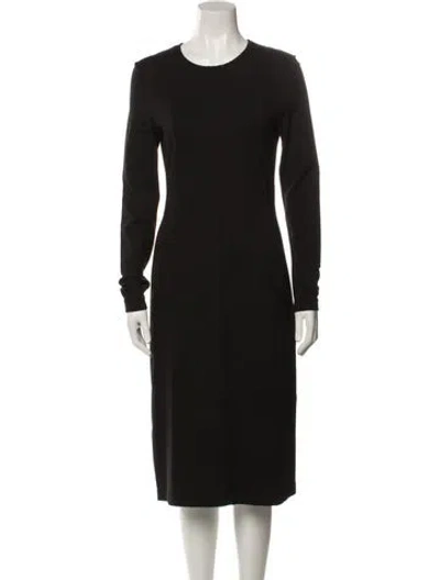 Pre-owned Jil Sander Crew Neck Midi Length Dress In Black