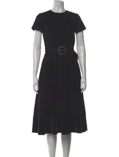 Pre-owned Jil Sander Crew Neck Midi Length Dress In Black