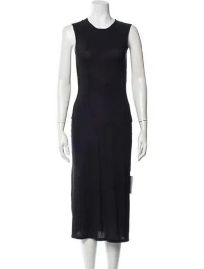 Pre-owned Jil Sander Crew Neck Midi Length Dress In Black