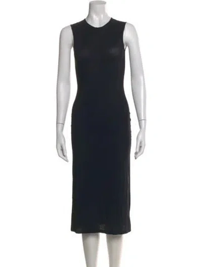Pre-owned Jil Sander Crew Neck Midi Length Dress In Black
