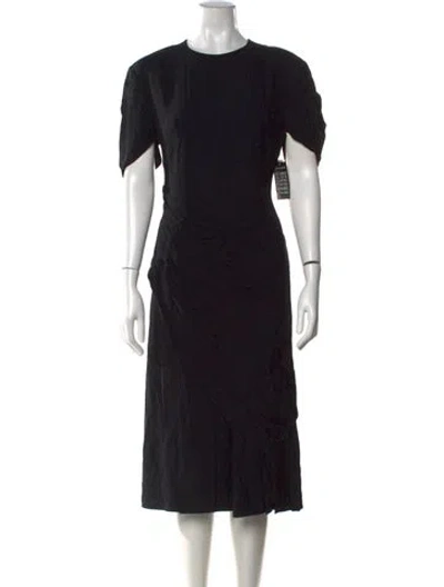 Pre-owned Jil Sander Crew Neck Midi Length Dress In Black
