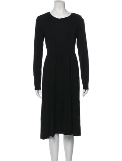 Pre-owned Jil Sander Crew Neck Midi Length Dress In Black