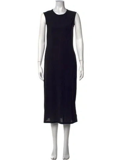 Pre-owned Jil Sander Crew Neck Midi Length Dress In Black