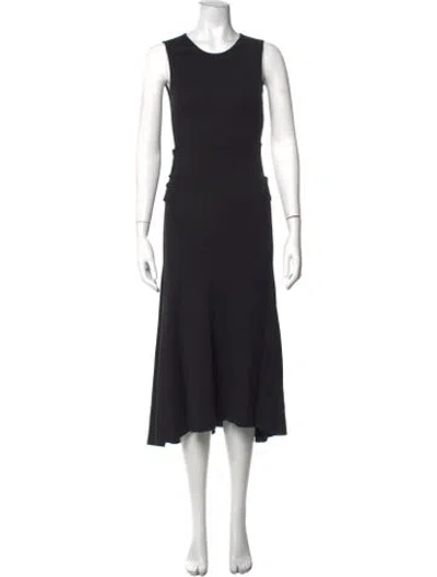Pre-owned Jil Sander Crew Neck Midi Length Dress In Black