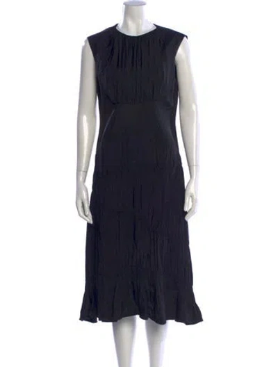 Pre-owned Jil Sander Crew Neck Midi Length Dress In Blue