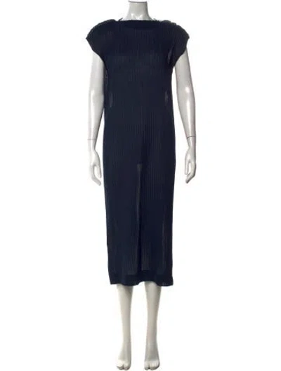 Pre-owned Jil Sander Crew Neck Midi Length Dress In Blue
