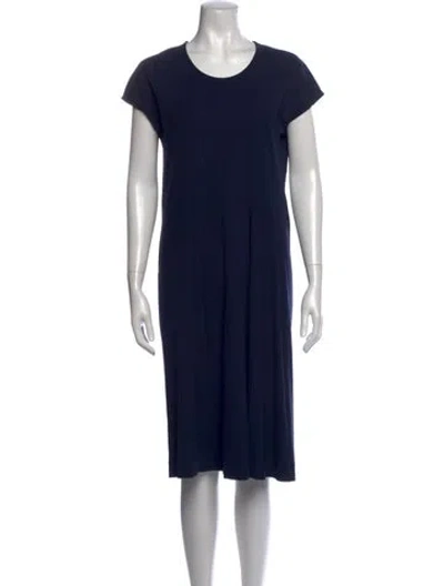 Pre-owned Jil Sander Crew Neck Midi Length Dress In Blue