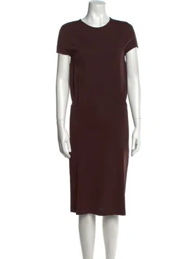 Pre-owned Jil Sander Crew Neck Midi Length Dress In Brown
