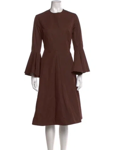 Pre-owned Jil Sander Crew Neck Midi Length Dress In Brown