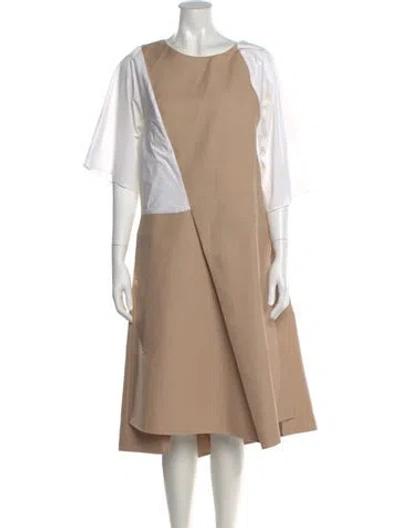 Pre-owned Jil Sander Crew Neck Midi Length Dress In Brown