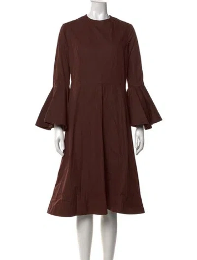 Pre-owned Jil Sander Crew Neck Midi Length Dress In Brown