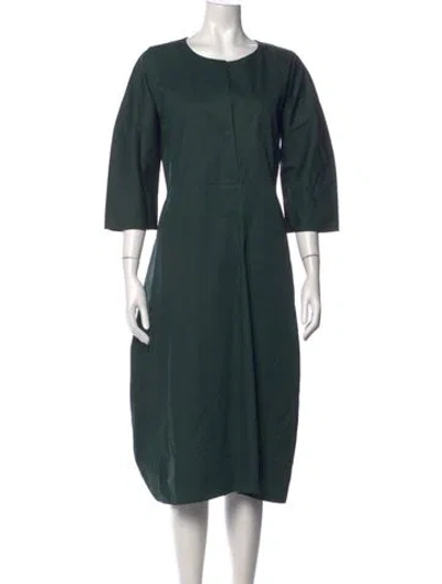 Pre-owned Jil Sander Crew Neck Midi Length Dress In Green