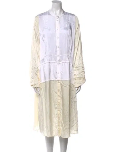 Pre-owned Jil Sander Crew Neck Midi Length Dress In Neutral