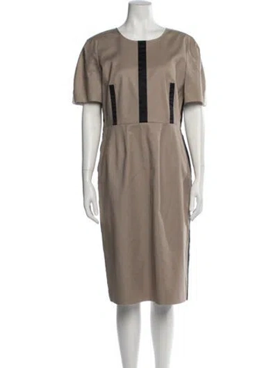Pre-owned Jil Sander Crew Neck Midi Length Dress In Neutral