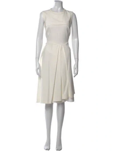Pre-owned Jil Sander Crew Neck Midi Length Dress In Neutrals