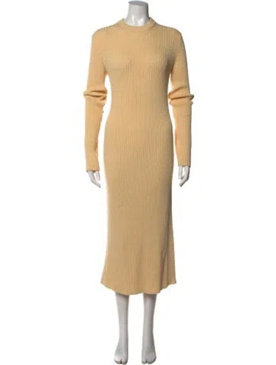 Pre-owned Jil Sander Crew Neck Midi Length Dress In Neutrals