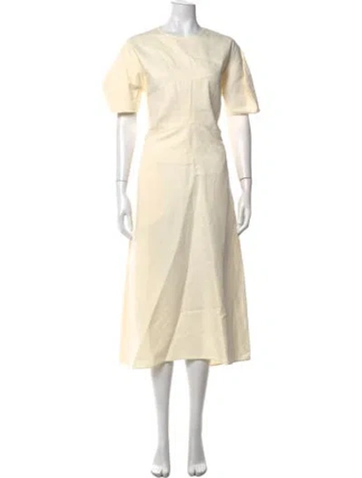 Pre-owned Jil Sander Crew Neck Midi Length Dress In Neutrals