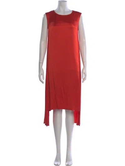 Pre-owned Jil Sander Crew Neck Midi Length Dress In Orange