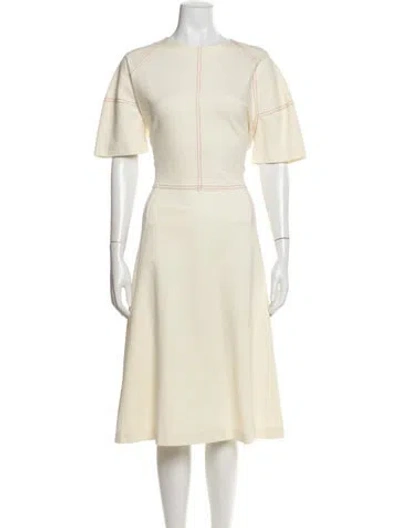 Pre-owned Jil Sander Crew Neck Midi Length Dress W/ Tags In Neutral