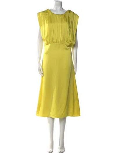 Pre-owned Jil Sander Crew Neck Midi Length Dress In Yellow