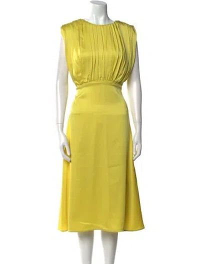 Pre-owned Jil Sander Crew Neck Midi Length Dress In Yellow