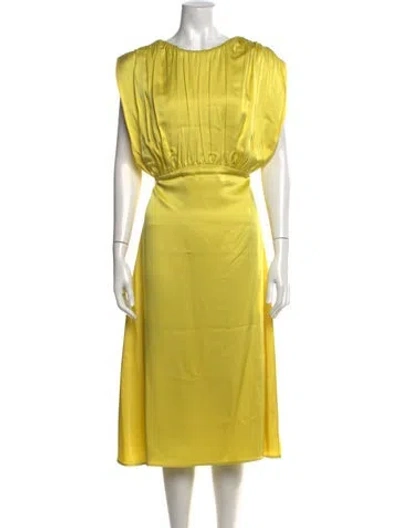 Pre-owned Jil Sander Crew Neck Midi Length Dress In Yellow