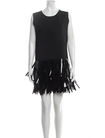 Pre-owned Jil Sander Crew Neck Mini Dress In Black