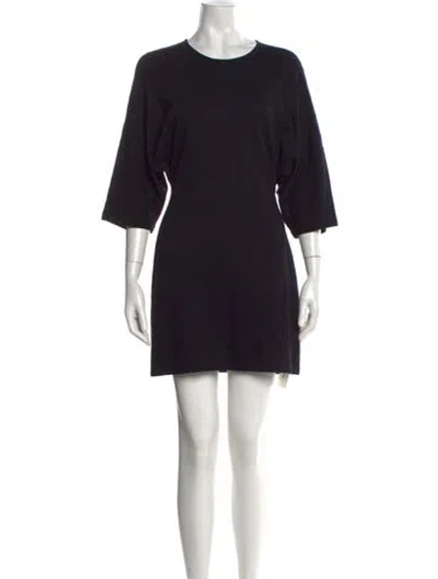 Pre-owned Jil Sander Crew Neck Mini Dress In Black