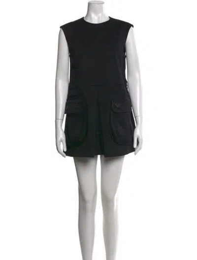 Pre-owned Jil Sander Crew Neck Mini Dress In Black