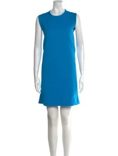 Pre-owned Jil Sander Crew Neck Mini Dress In Blue