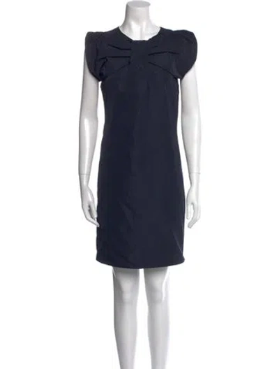 Pre-owned Jil Sander Crew Neck Mini Dress In Blue