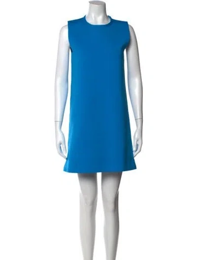 Pre-owned Jil Sander Crew Neck Mini Dress In Blue
