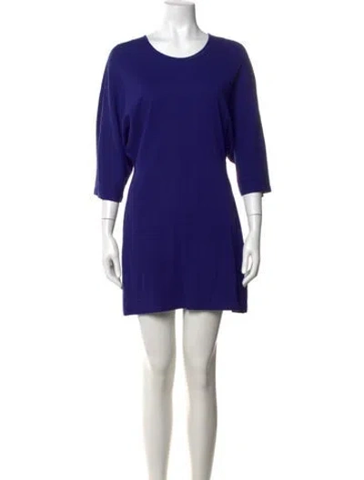 Pre-owned Jil Sander Crew Neck Mini Dress In Blue
