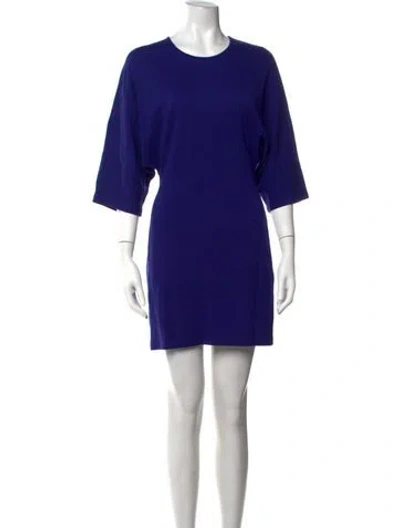 Pre-owned Jil Sander Crew Neck Mini Dress In Blue
