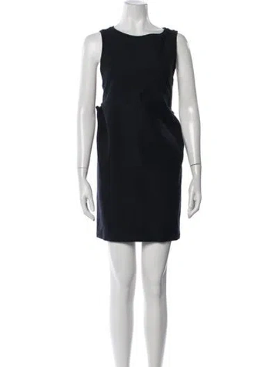 Pre-owned Jil Sander Crew Neck Mini Dress In Blue