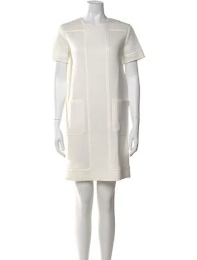 Pre-owned Jil Sander Crew Neck Mini Dress In Neutral