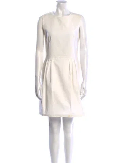 Pre-owned Jil Sander Crew Neck Mini Dress In White