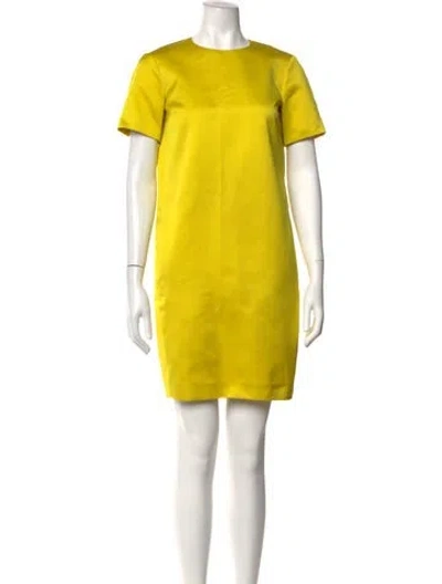 Pre-owned Jil Sander Crew Neck Mini Dress In Yellow