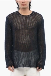 Jil Sander Crew Neck Openwork Cotton Sweater