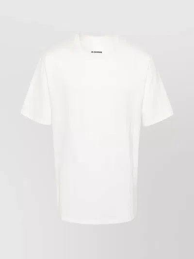 Jil Sander Crew Neck Printed Back T-shirt Straight Hem In White