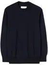 Jil Sander Crew Neck Pullover Sweater In Blue