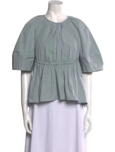 Pre-owned Jil Sander Crew Neck Short Sleeve Blouse In Blue