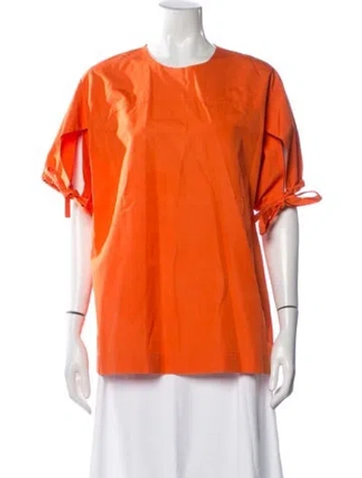 Pre-owned Jil Sander Crew Neck Short Sleeve Blouse In Orange