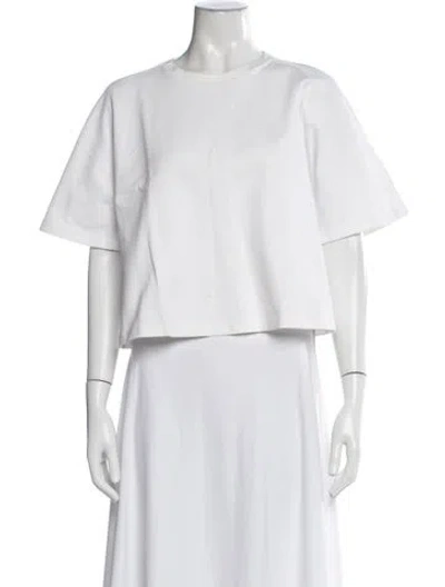 Pre-owned Jil Sander Crew Neck Short Sleeve Crop Top In White