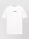 Jil Sander Men White Crewneck T-shirt With Logo Lettering On The Front In Cotton Man In White