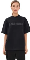 Jil Sander Crew Neck Short Sleeve Tee Black In Black