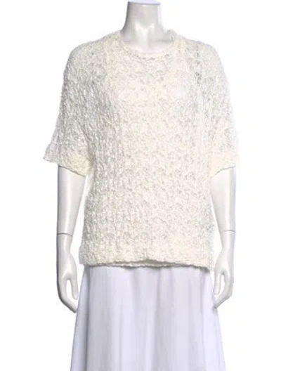 Pre-owned Jil Sander Crew Neck Short Sleeve Top In White